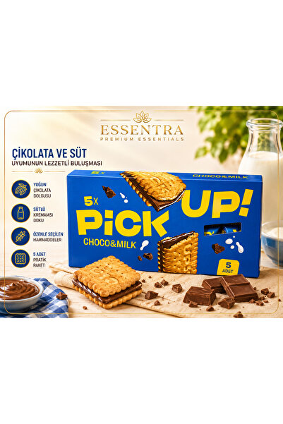 Essentra Home Pick Up Choco & Milk Çikolatalı Bisküvi 5’li Paket Choco & Milk