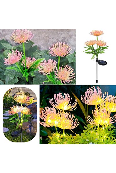 BaoBao Set de 2 lămpi solare decorative cu flori artificiale, IP65, rezistent...
