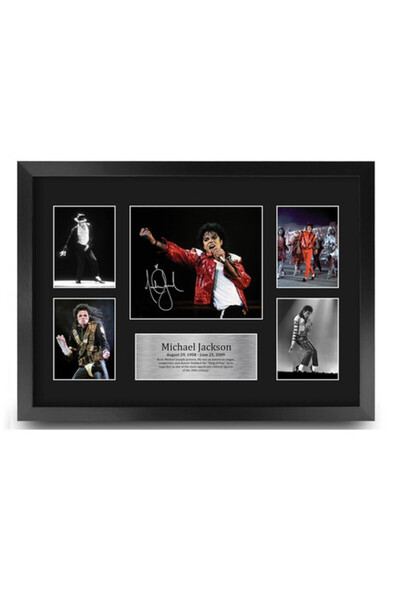 Boomah Accessories Michael Jackson Printed Autograph Framed Poster 21x30 cm –...