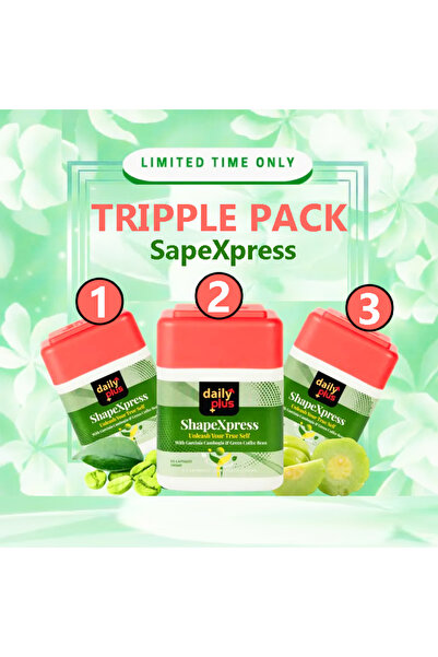 DAILY PLUS Tripple Pack ShapeXpress Unleash Your True Self 280 mg 3 x 60 Caps...