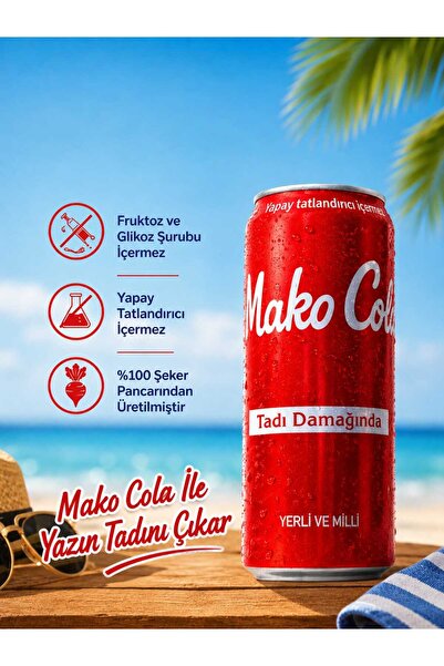 Mako Cola 24’lü Kutu Kola 330 ml – Yerli ve Milli %100 Şeker Pancarından