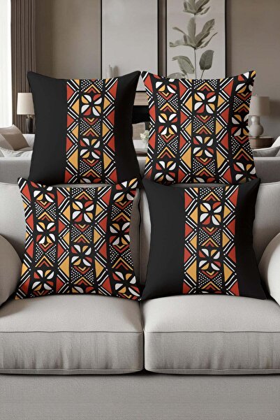 Dolce Mariee Digital Printed Soft Textured 4-Piece Throw Pillow Cover Set Krl...
