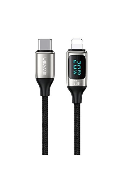 Usams Cablu împletit U78 USB-C la Lightning LED 1.2m 20W PD Încărcare rapidă ...