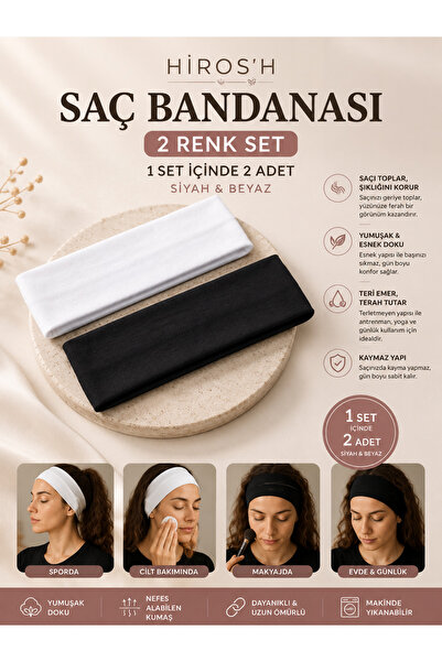 HİROS'H 2 Pieces of Hair Bandanas for Sports and Daily Use