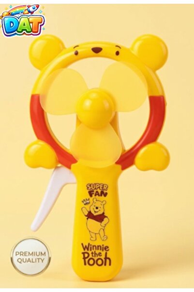 DAT Cute Bear Character Hand Press Mini Fan for Kids – Portable Manual Squeez...