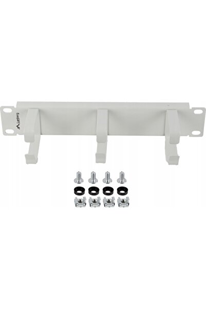 Lanberg Organizator KABLI 10 " 1U cu 3 suporturi metalice tip B, gri