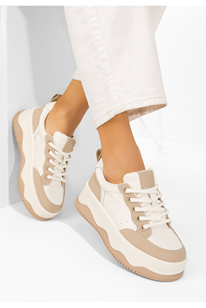 B T Shoes Sneakers dama piele Euselia albi