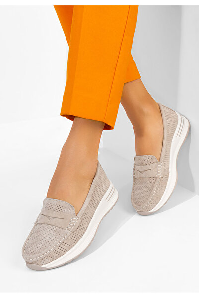 B T Shoes Mocasini dama piele Seliona bej