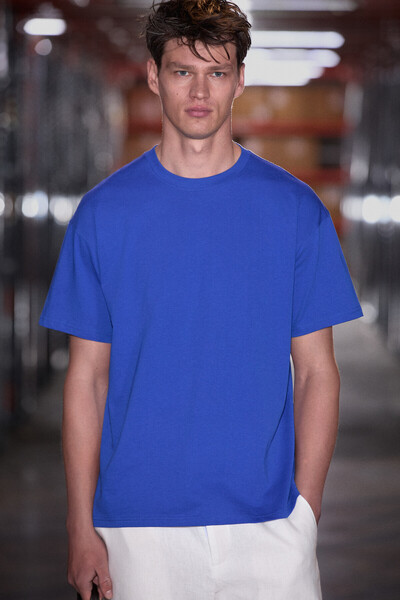 GRIMELANGE JETT Erkek Oversize Fit %100 organik Pamuk Kalın Dokulu Bisiklet Y...