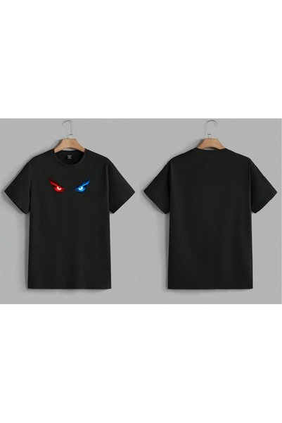EFEVRA تيشيرت كبير الحجم مطبوع عليه عبارة red blue eye