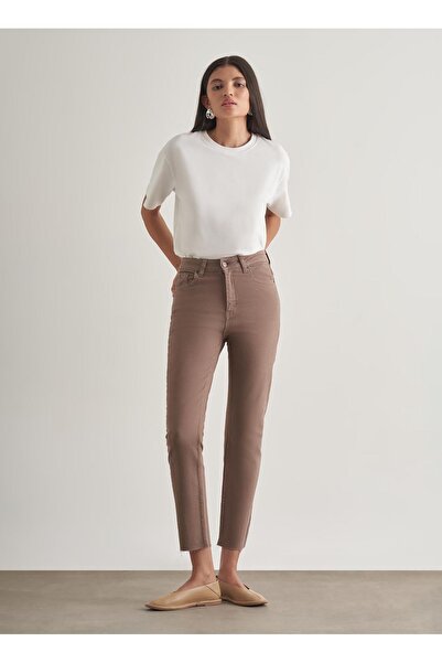 Mizalle Vizon Kadın Dar Pantolon M1MZ1010130174