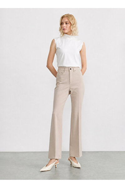 Selen Ekru Kadın Standart Fit Pantolon 26YSL5628