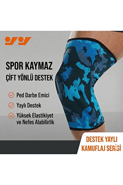 KEMOVE Premium Yaylı Örme Dizlik - Çift Yönlü Destekli ve Silikon Pedli Menis...