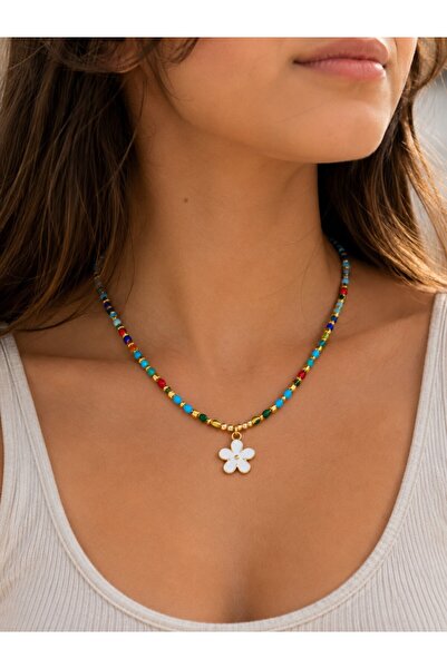 Parla Takı Studio Mixed Beaded Summer Flower Necklace
