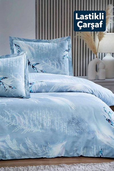 Özdilek Silver Snow Çarşafı Lastikli Tek Kişilik Nevresim Takımı %100 Pamuk