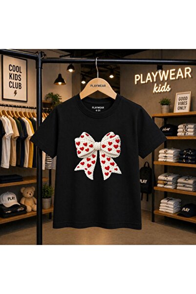 playwear Pletena traka sa srcem, 100% dječja unisex majica, veličine 5, 6, 7,...