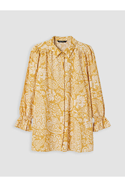 LC Waikiki Beige Patterned Oversize Women's Shirt Tunic