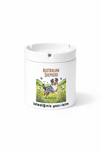 Kirbi Reklam Animal Australian Shepherd Dog Printed Ashtray Ashtray Gift