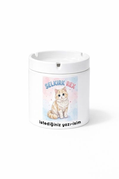 Kirbi Reklam Animal Selkirk Rex Curly Cat Double Sided Printed Ash Tray Ashtr...