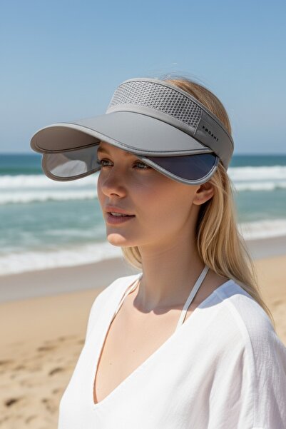 Aware Time Women's Open-Closed Beach Tennis Visor Hat with Elastic Back