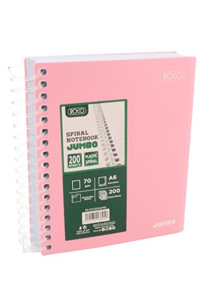 Roco Jumbo Spiral Notebook A6 200 Sheets Lined Pink Arabic/English Opening