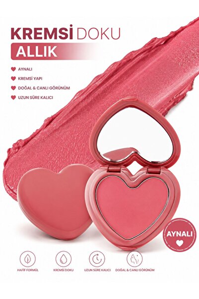 NUNUKO Kalpli Aynalı Krem Allık - Doğal Glow Etkili ve Uzun Süre Kalıcı Soft ...