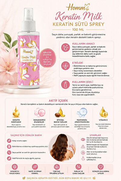 Homm Bitkisel Türkiye Homm Life Keratin Sütü Sprey
