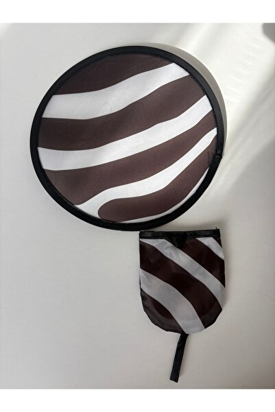 BERFACCESSORIES Zebra Desenli Katlanabilir Yelpaze