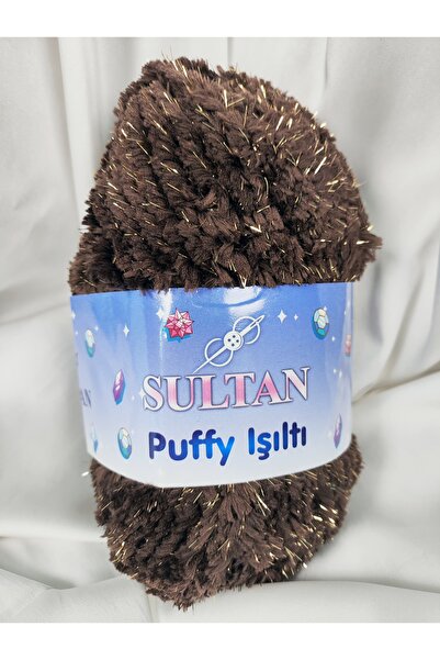 Sultan Puffy Işıltı Kahverengi Fir de tricotat manual 100gr. 100 metri. (1 bu...
