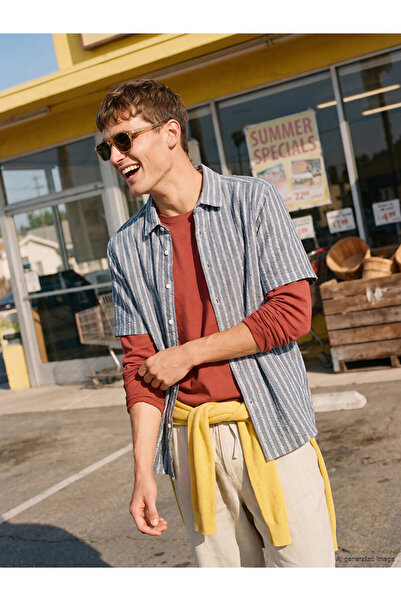 LC Waikiki Quality Pieces from Çelebi Store Standard Fit Striped Embroidered ...