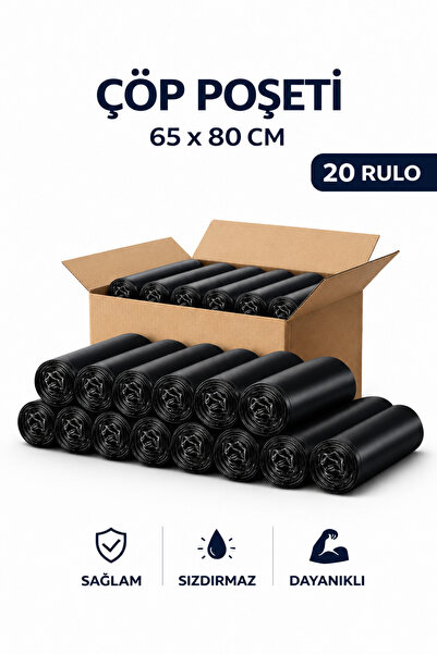 MSE HOLD Çöp Poşeti 65x80 Büyük Boy 20 Rulo 200 Adet Dayanıklı Sızdırmaz Çöp ...