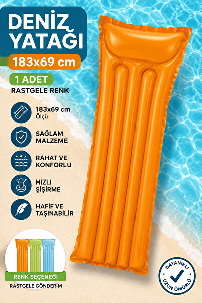 cayenna 183x69 cm Şişme Deniz Yatağı 1 Adet Rastgele Renk Hafif Taşınabilir H...