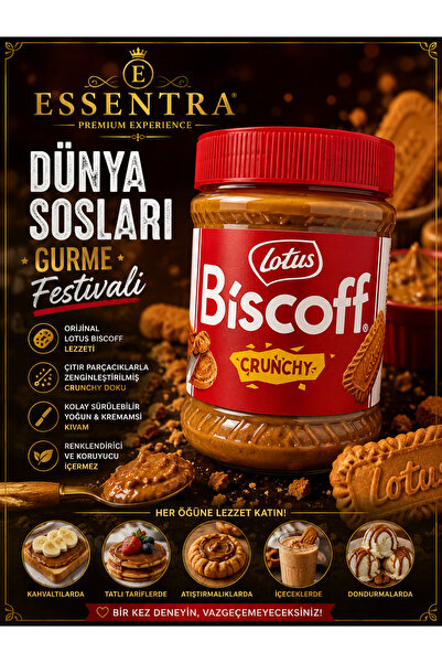 Essentra Home Lotus Biscoff Crunchy Karamelize Bisküvi Ezmesi 380 g Kahvaltıl...