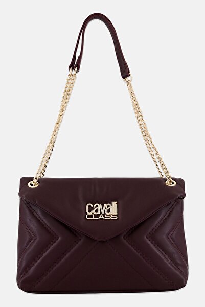 Cavalli Class Women Brand Logo Handbag, Maroon