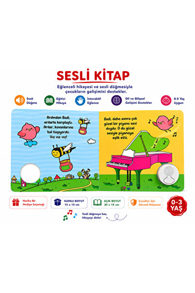 Espri Toys KUŞ BIDI ÇOCUK SESLİ KİTAP EĞİTİCİ HİKAYE KİTABI