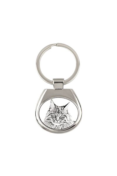 Art - Dog Art-Dog Breloc personalizat cu pisică Maine Coon – Pandantiv imprim...