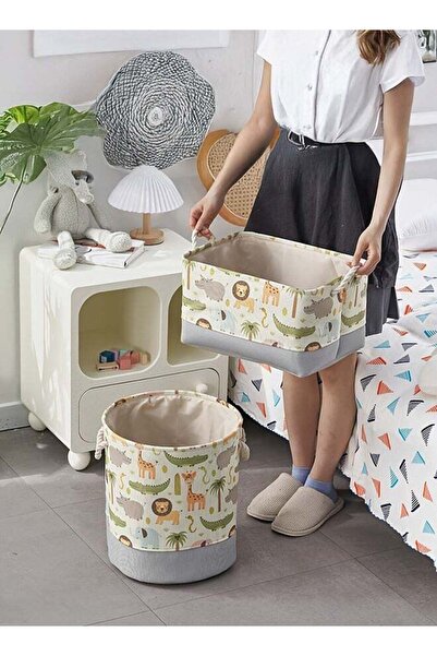Arabest 2-Piece Baby Toys Organizer,Foldable Storage Bins,Animal Cartoon Prin...
