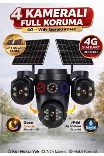 O-KAM PRO Esvision Es-7020 4 Lens AOV Çift Panel Çakarli 4G Kamera