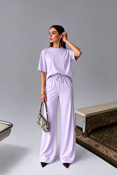 BARLİZ Women's Summer Basic Casual and Stylish Top and Bottom Tracksuit Set