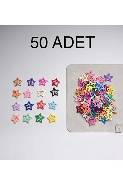 Beksy Accessory Rengarenk Yıldız Figürlü Çıt Çıt Toka Seti - Metal Yıldız Toka