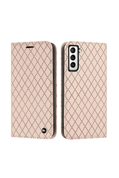 sscase Rhombus Texture Θήκη Βιβλίο Pink Sand (Samsung Galaxy S21 Plus 5G)
