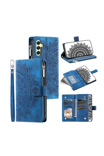 sscase Mandala Zipper Θήκη Πορτοφόλι Blue (Samsung Galaxy S24 5G)