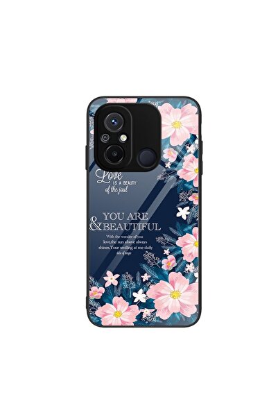sscase Painted Θήκη Σιλικόνης με Τζάμι Pink Flowers (Xiaomi Redmi 12C)