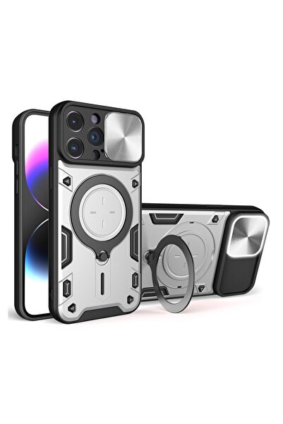 sscase Sliding Camshield Σκληρή Θήκη με Δαχτυλίδι Silver (Apple iPhone 15 Pro)