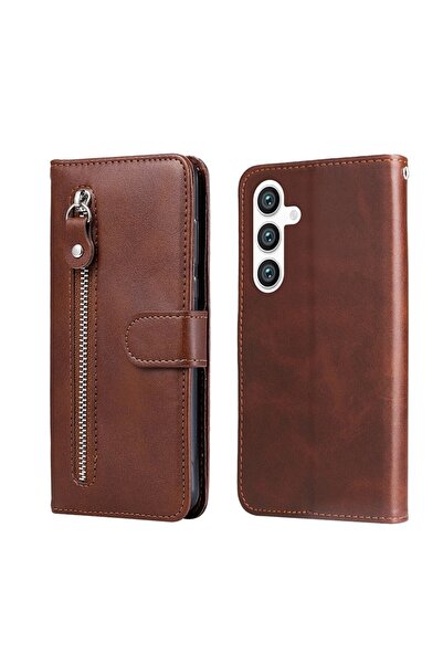 sscase Zipper Θήκη Πορτοφόλι Brown (Samsung Galaxy S24 5G)