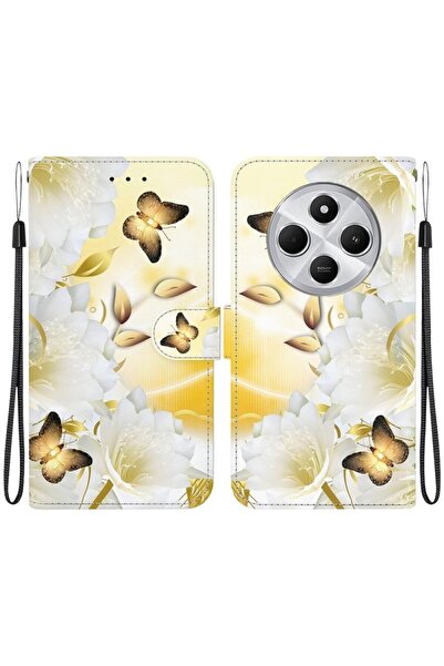sscase Colored Drawing Θήκη Πορτοφόλι Gold Butterfly Epiphyllum (Xiaomi Redmi...