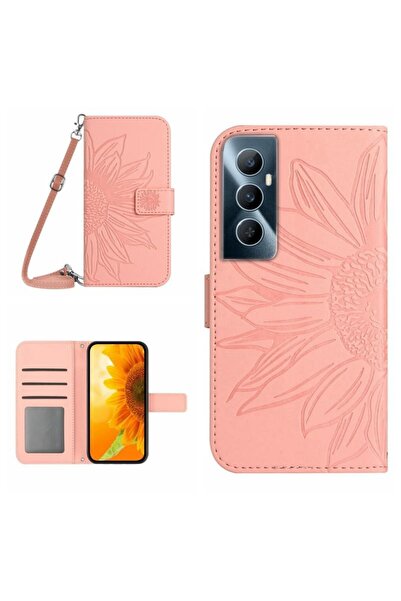 sscase Flower Embossed Leather Θήκη Πορτοφόλι Pink (Realme C65 4G)