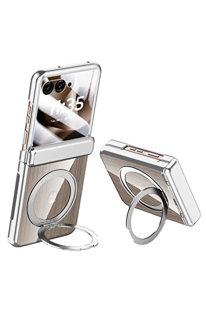 sscase MagSafe Electroplated Σκληρή Θήκη με Δαχτυλίδι Silver (Motorola Razr 6...