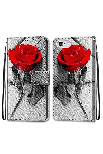 sscase Wood and Roses Θήκη Πορτοφόλι Wood Red Rose (Apple iPhone 6s/6)