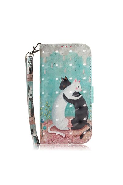 sscase 3D Colored Θήκη Πορτοφόλι Black White Cat (Realme C33)